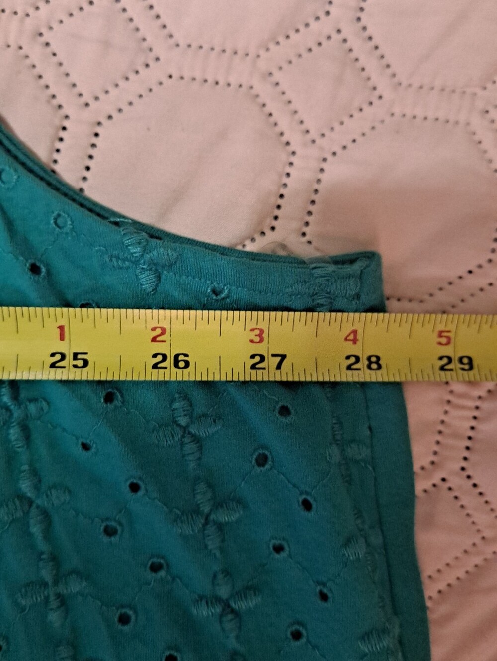 Lane Bryant  Teal V-Neck Sleeveless Eyelet Dress Sz 28 NWT - Picture 3 of 7